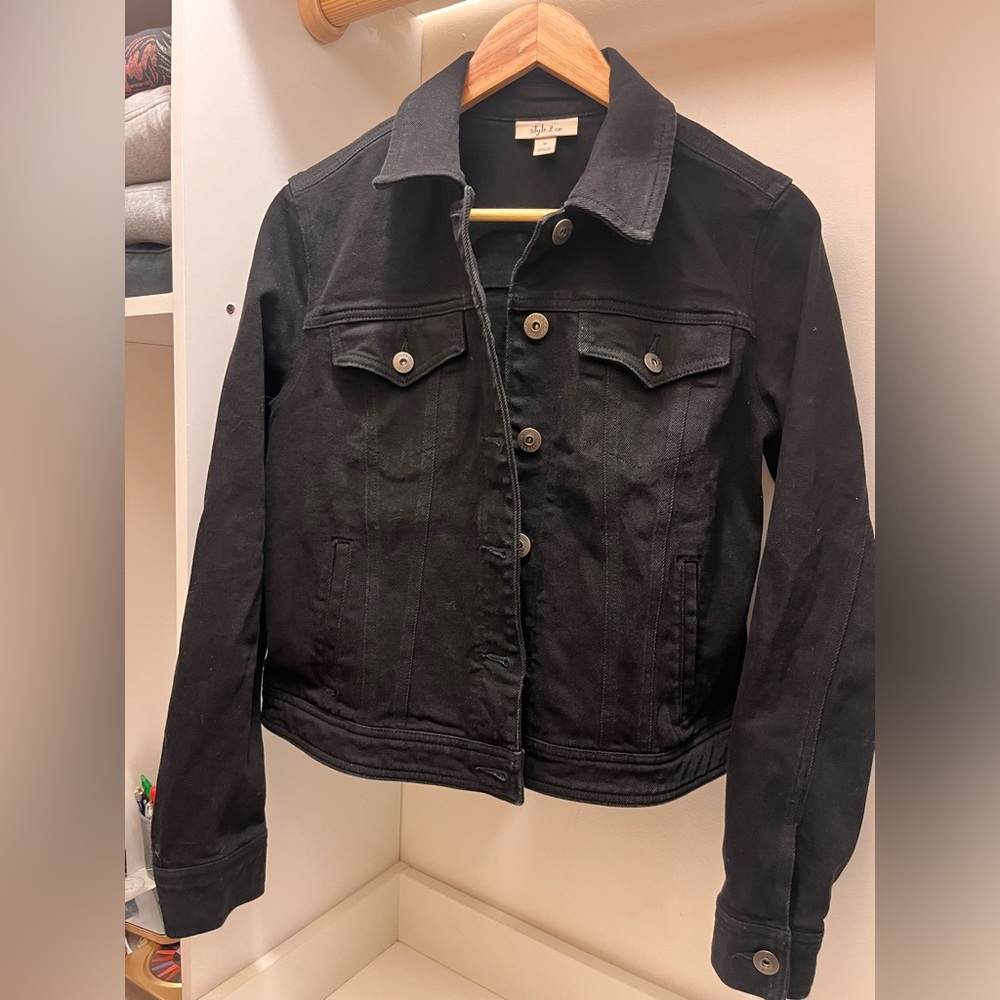 Style & Co Denim Black Jacket